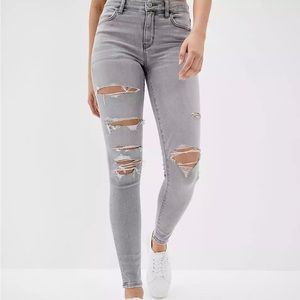 AE NEXT LEVEL RIPPED HIGH-WAISTED JEGGING